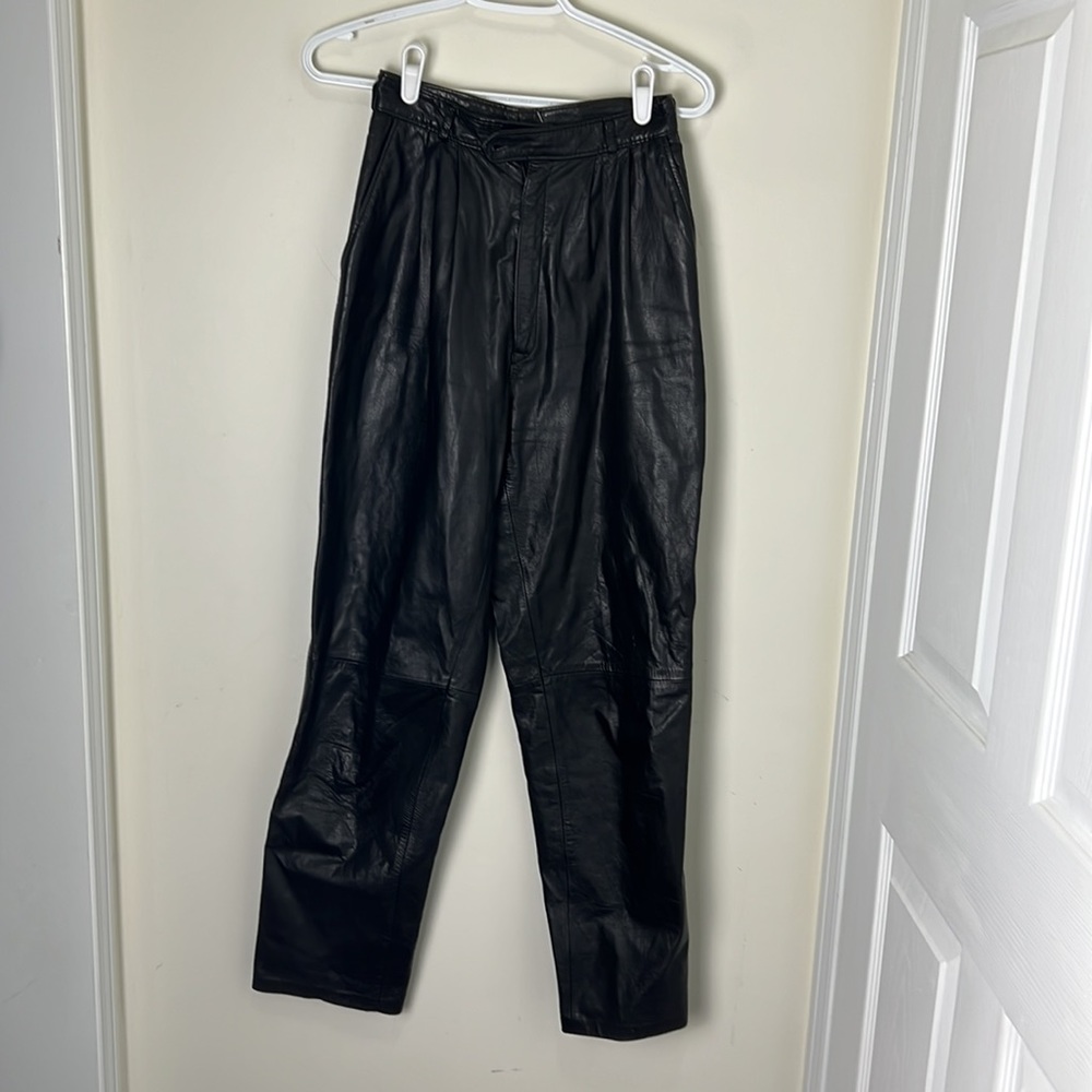 Vintage High Waisted Genuine Leather Pants Size XS - Picture 3 of 8